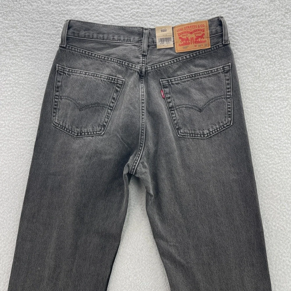 Levis Jeans Mens 30x32 Gray 565 Loose Straight Denim Y2K Grunge Skate Baggy 90s